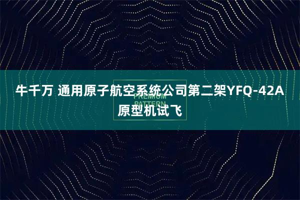 牛千万 通用原子航空系统公司第二架YFQ-42A原型机试飞