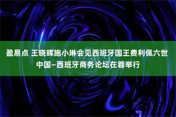 盈易点 王晓晖施小琳会见西班牙国王费利佩六世 中国—西班牙商务论坛在蓉举行